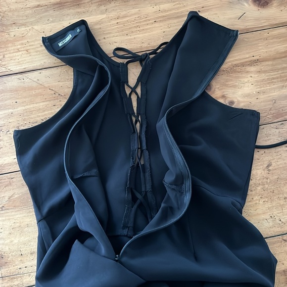 Missguided Black jumpsuit with lace up front size 12 - Picture 13 of 14